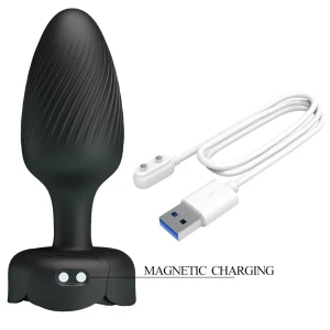 PRETTY LOVE - VARIAN PLUG ANALE CON LUCE LED NERO 10,8 CM